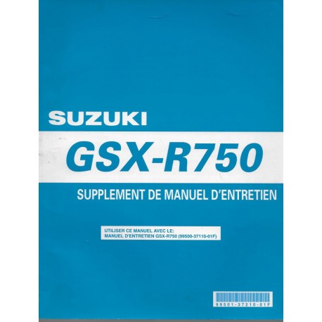 Manuel atelier (supplément) SUZUKI GSX-R 750 K1 de 2001