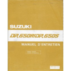 Manuel atelier SUZUKI DR 650 R de 1990 à 1996  (05 / 1996) 