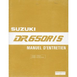 Manuel atelier SUZUKI DR 650 R / S de 1992 à 1995   (02 / 1997) 