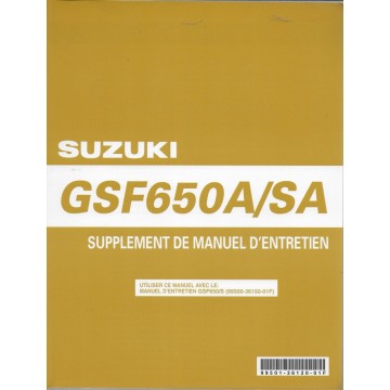 Manuel atelier  SUZUKI GSF 650 K5 de 2005 (11 / 2004)
