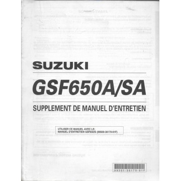 Manuel satelier  SUZUKI GSF 650 K7 de 2007 (02 / 2007)