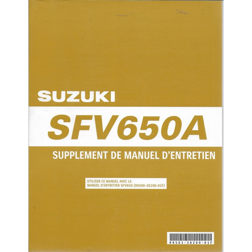 Manuels atelier SUZUKI SFV 650 GLADIUS K9  (02 / 2009)  