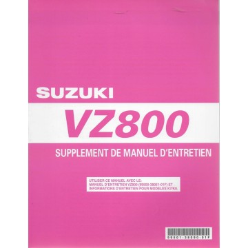 Manuel atelier SUZUKI VZ 800 K9 de 2009  (08 / 2008) 