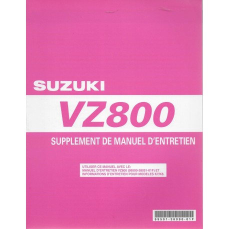 Manuel atelier SUZUKI VZ 800 K9 de 2009  (08 / 2008) 