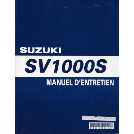 Manuel atelier SUZUKI SV1000  K3  (02 / 2003) en français