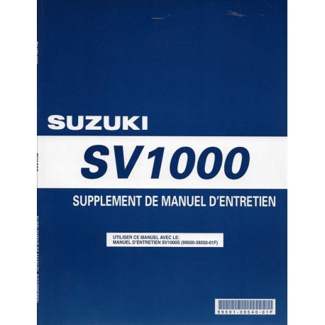Manuel atelier SUZUKI SV1000  K3  (02 / 2003) en français
