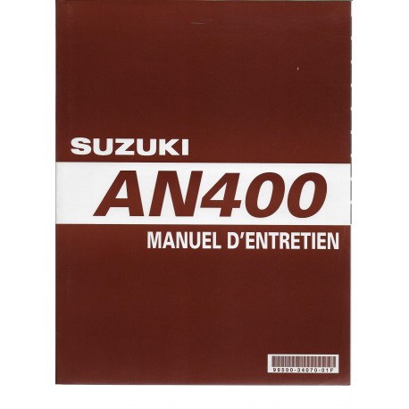 Manuel atelier SUZUKI AN 400 X de 1999   12 / 1998) 