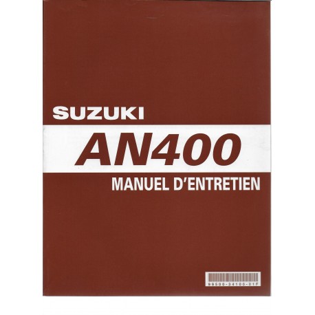 Manuel atelier SUZUKI AN 400 K7 de 2007  (05 / 2006) 