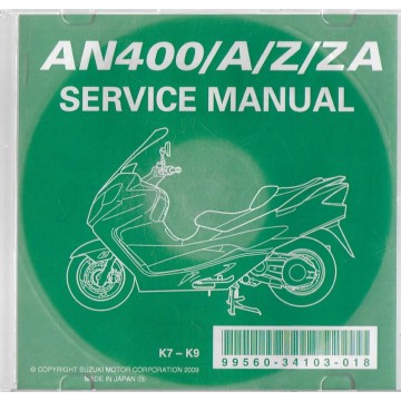 CD manuel atelier SUZUKI AN 400 K7 - K9 2007 : 2009