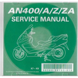 CD manuel atelier SUZUKI AN 400 K7 - K9 2007 : 2009