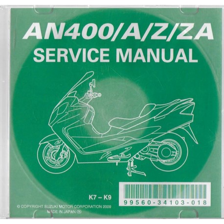 CD manuel atelier SUZUKI AN 400 K7 - K9 2007 : 2009