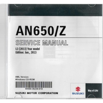 CD manuel atelier SUZUKI AN 650 / Z L3 de 2013
