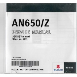 CD manuel atelier SUZUKI AN 650 / Z L3 de 2013