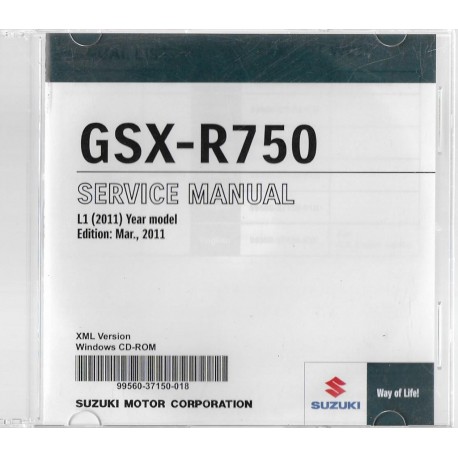 CD manuel atelier SUZUKI GSX-R 750 L1 de 2011