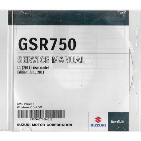 CD manuel atelier SUZUKI GSR 750 L1 de 2011