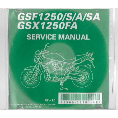 CD manuel atelier SUZUKI GSF / GSX 1250 de 2007 à 2010