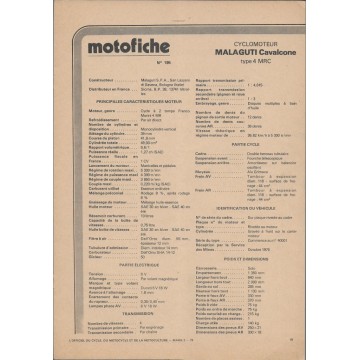 MALAGUTI Cavalcone 4 MRC / 6 MRC de 1976 et plus