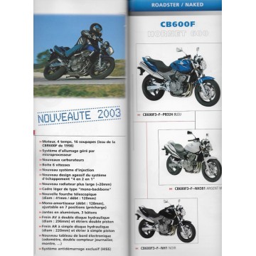 Guide achat motos / scooters HONDA 2003