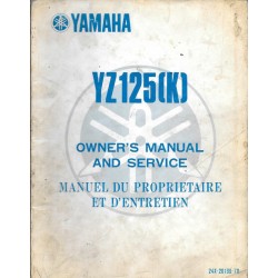 Manuel atelier YAMAHA YZ 125 (K) 1983 type 24X
