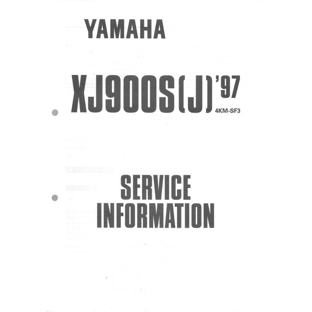 YAMAHA XJ 900 S (H) de 1996 et (S) de 1997 type 4KM
