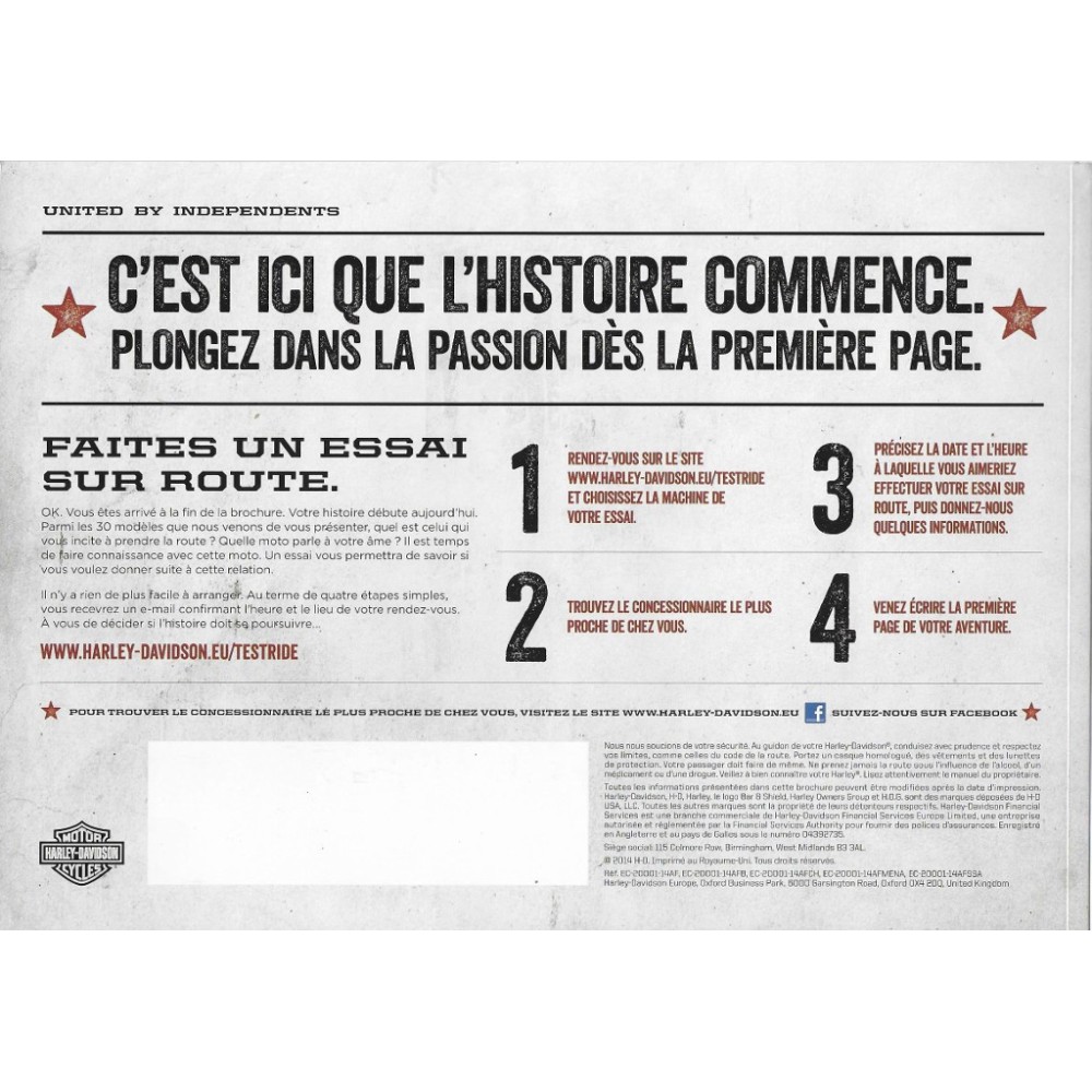 Catalogue motos HARLEY-DAVIDSON de 2014