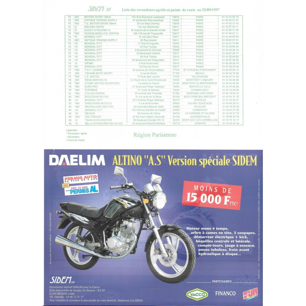 Prospectus gamme DAELIM de 2000