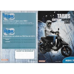 Tarifs  MBK 50cc et 125cc janvier 2007