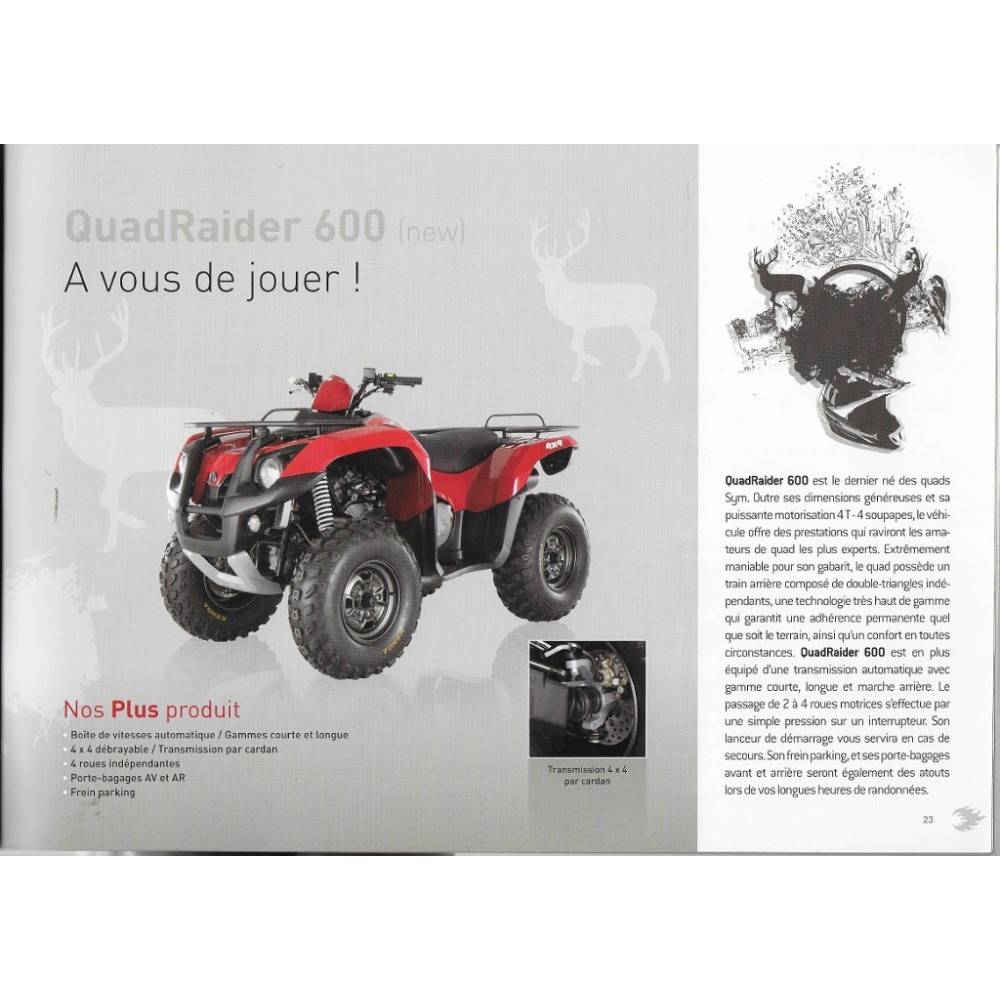 Catalogue SYM gamme motos et quads de 2008