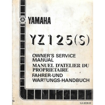 Manuel atelier YAMAHA  YZ 125 S 1986