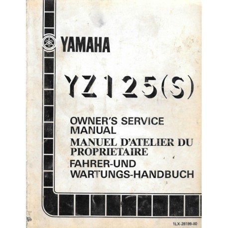 Manuel atelier YAMAHA  YZ 125 S 1986