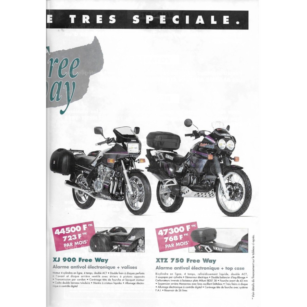Prospectus YAMAHA série FREEWAY de 1993