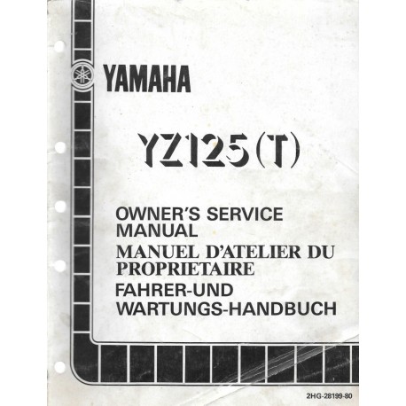 Manuel atelier YAMAHA  YZ 125 T 1987