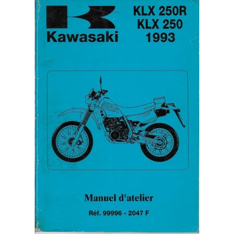 Manuel atelier KAWASAKI KLX 250 / 250 R de 1993