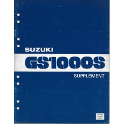 Manuel atelier additif SUZUKI GS 1000 S  (03 / 1979) 