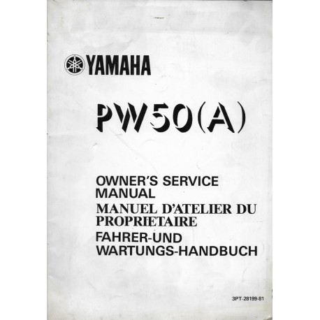 Manuel atelier YAMAHA PW 50 (A) 1990 Type 3PT