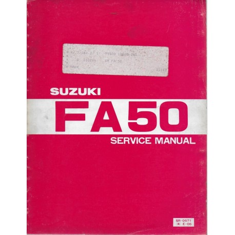 SUZUKI FA 50  X - (manuel atelier en anglais 03 / 1981)