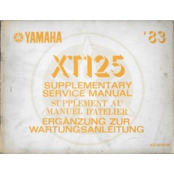 YAMAHA XT 125 (manuel atelier additif 12 / 1982) type 25A