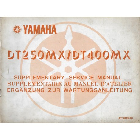 YAMAHA DT 250 / 400 MX  manuel atelier type 4E7 (01 / 1980)