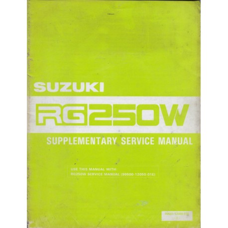 Manuel atelier SUZUKI RG 250 WE (06/1984) en anglais