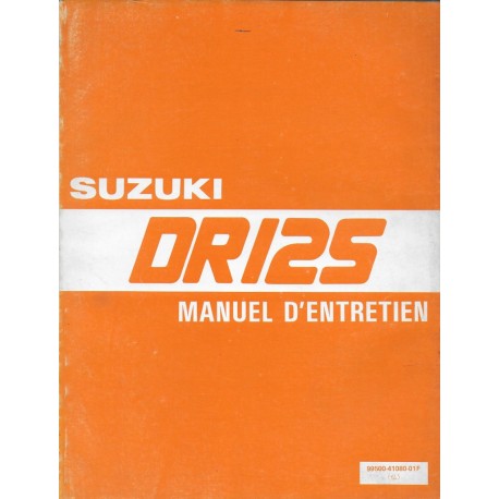 Manuel atelier SUZUKI DR 125 G de 1986  (11 / 1985) 
