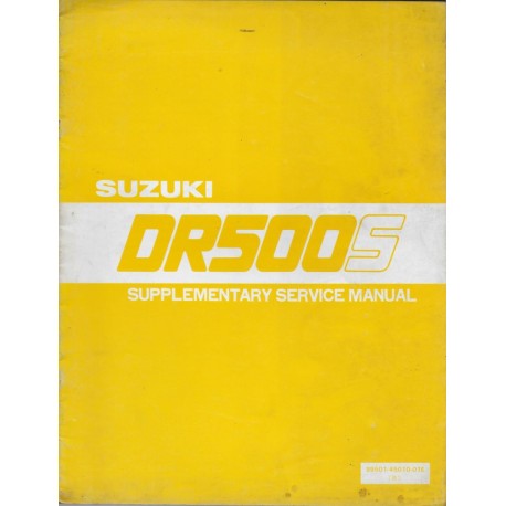 Manuel atelier SUZUKI DR 500 SZ de 1982  (11 / 1981)  