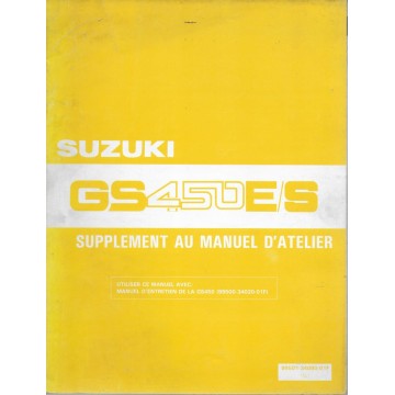 Manuel atelier SUZUKI GS 450 EJ / SJ de 1988 (03 / 1988)  