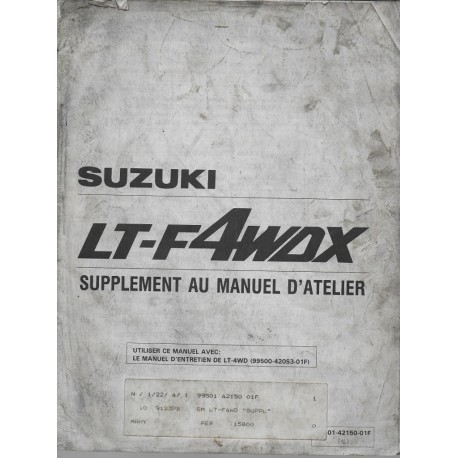 Manuel atelier SUZUKI LT-F 4WDXM (280 cc) de 1991