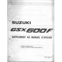 Manuel atelier additif SUZUKI GSX 600 FK de 1989   (02 / 1989) 