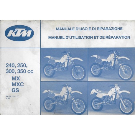 KTM 240, 250, 300, 350 MX / GS (Manuel de Réparation 04 / 86)
