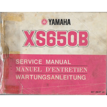 YAMAHA XS 650 de 1975 (manuel atelier de base)