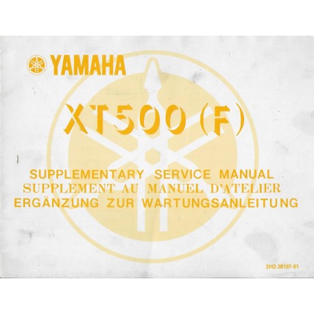 YAMAHA XT 500 (F)  (manuel atelier 11 / 1978) type 1U6