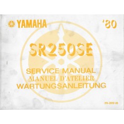 YAMAHA SR 250 SE (manuel atelier juin 1980) type3Y8 