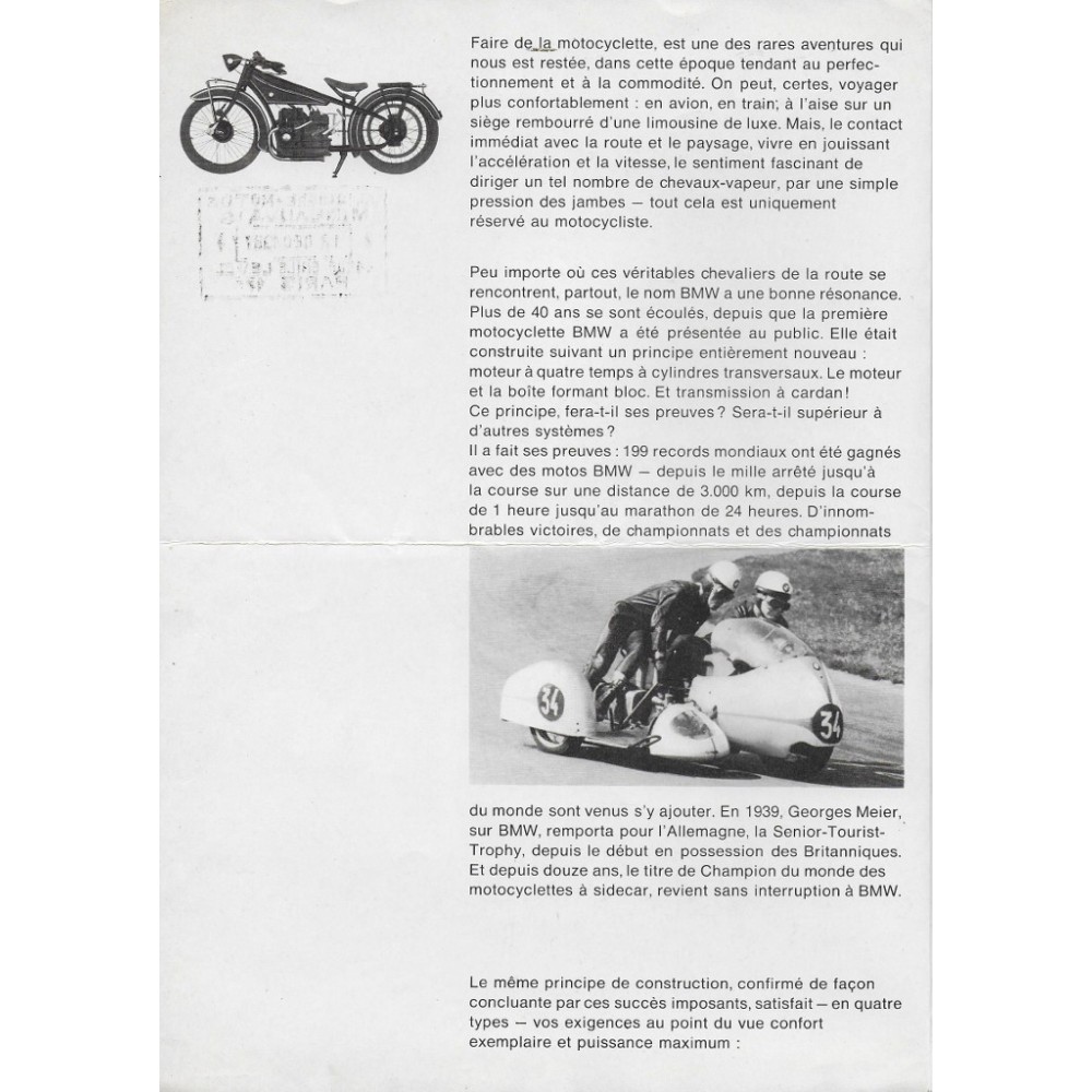 Prospectus gamme motos BMW 1967