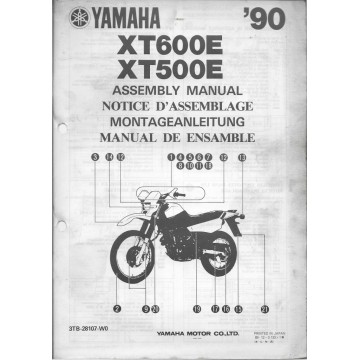 YAMAHA XT 600 E 1990 (assemblage 12 / 89) type 3TB